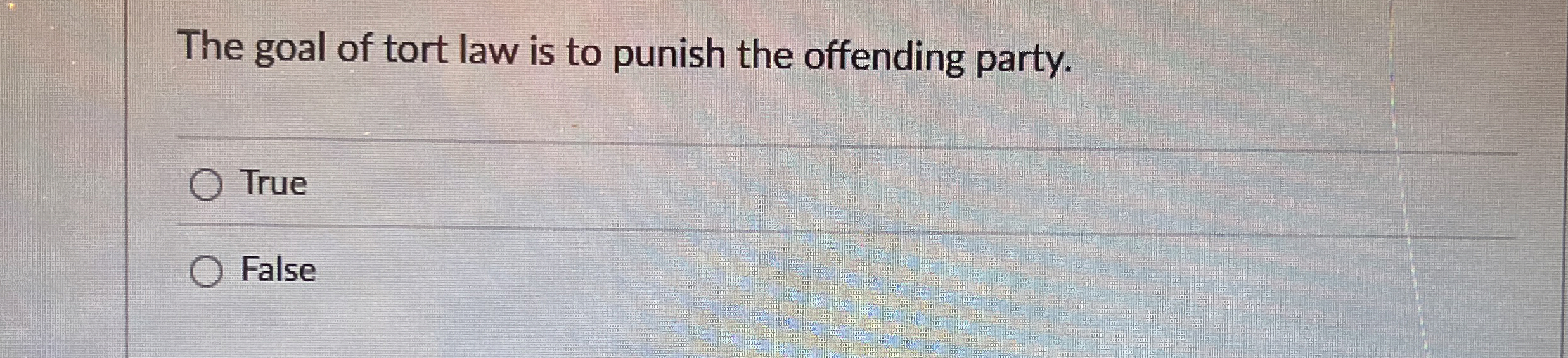 The goal of tort law is to punish the offending