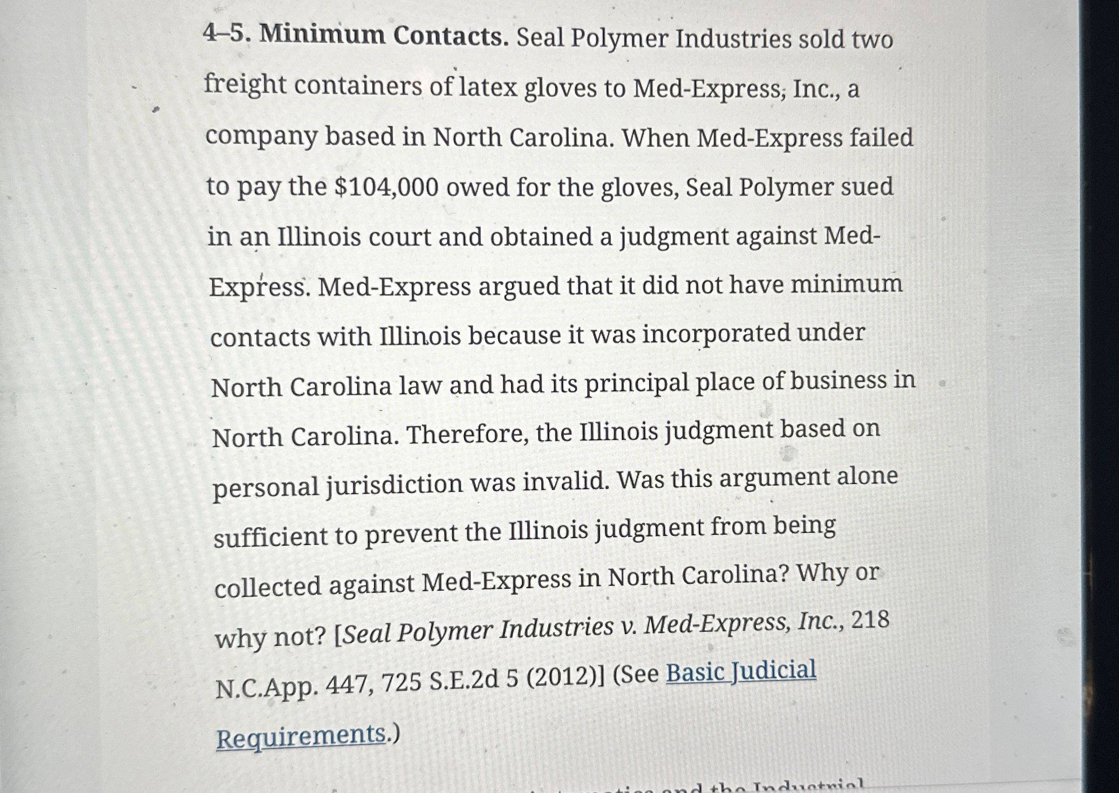4 - 5 . Minimum Contacts. Seal Polymer Industries