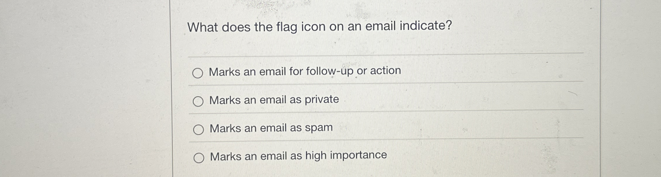 What does the flag icon on an email indicate?