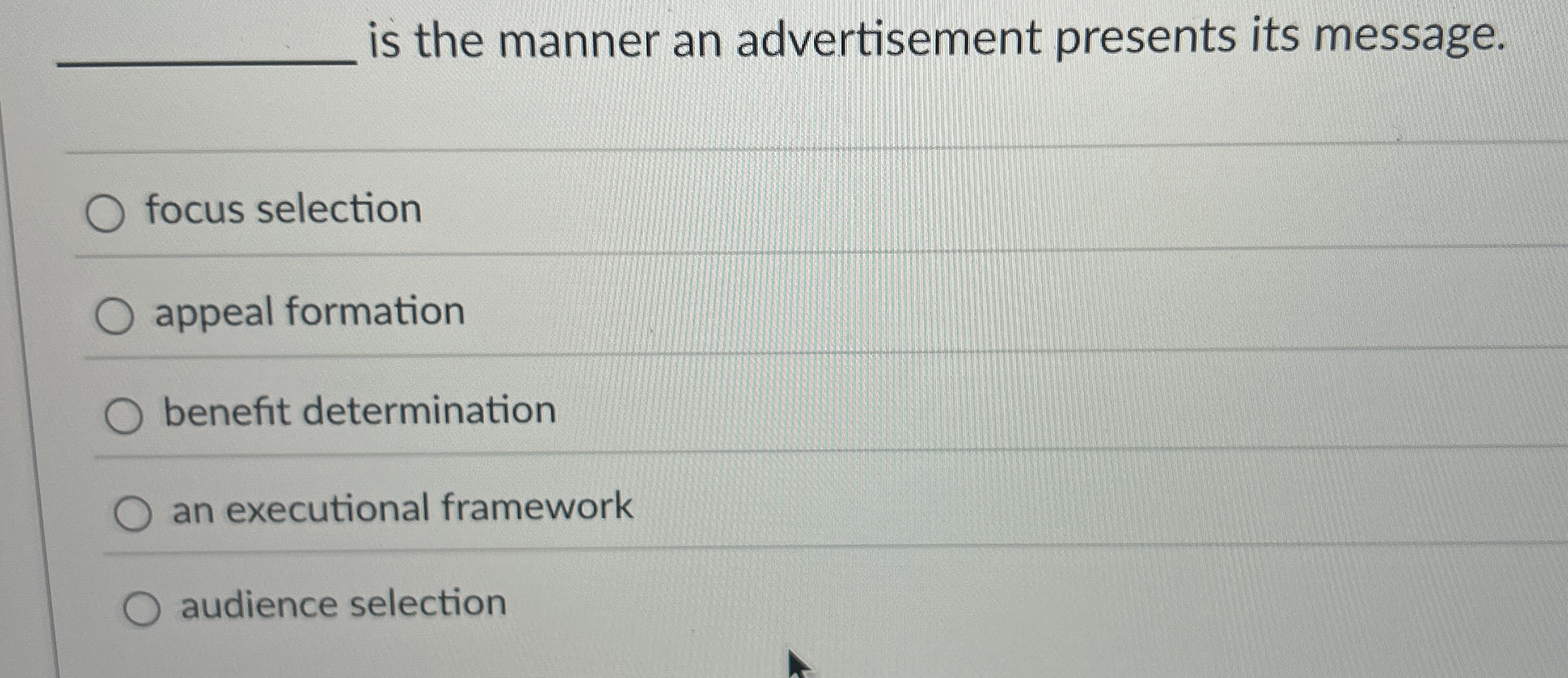 is the manner an advertisement presents its