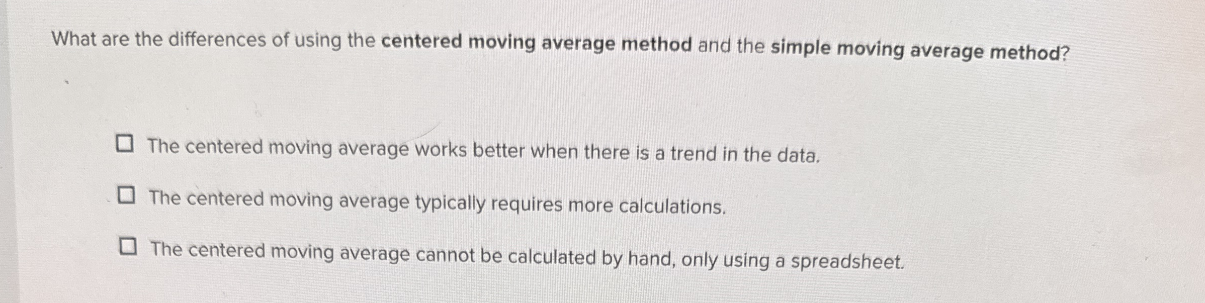 What are the differences of using the centered