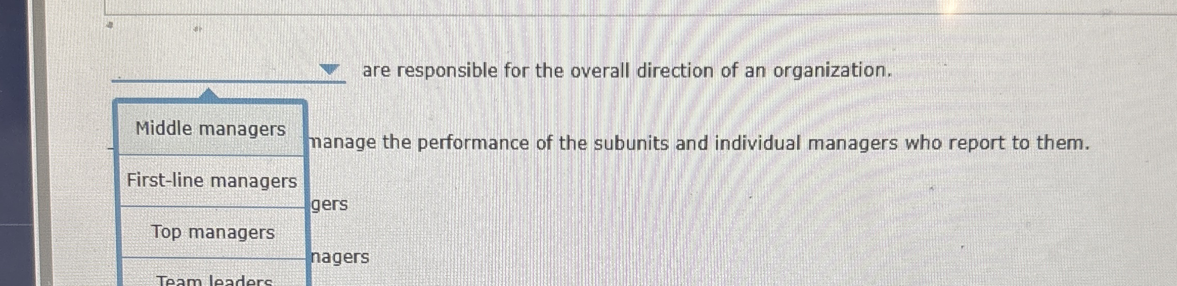 q , are responsible for the overall direction of