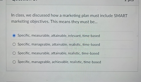In class, we discussed how a marketing plan must