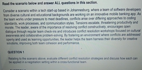 Steps for Read the scenario below and answer ALL