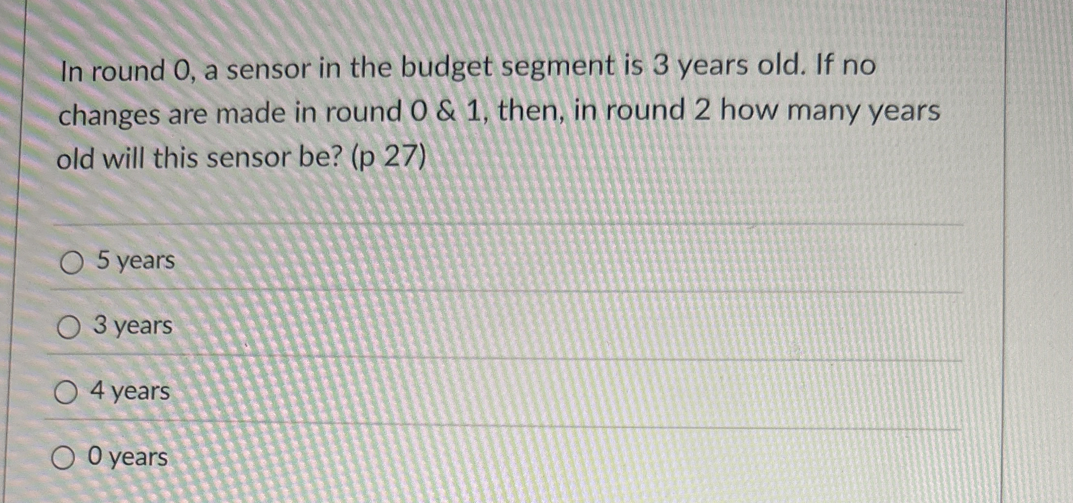 In round 0 , a sensor in the budget segment is 3