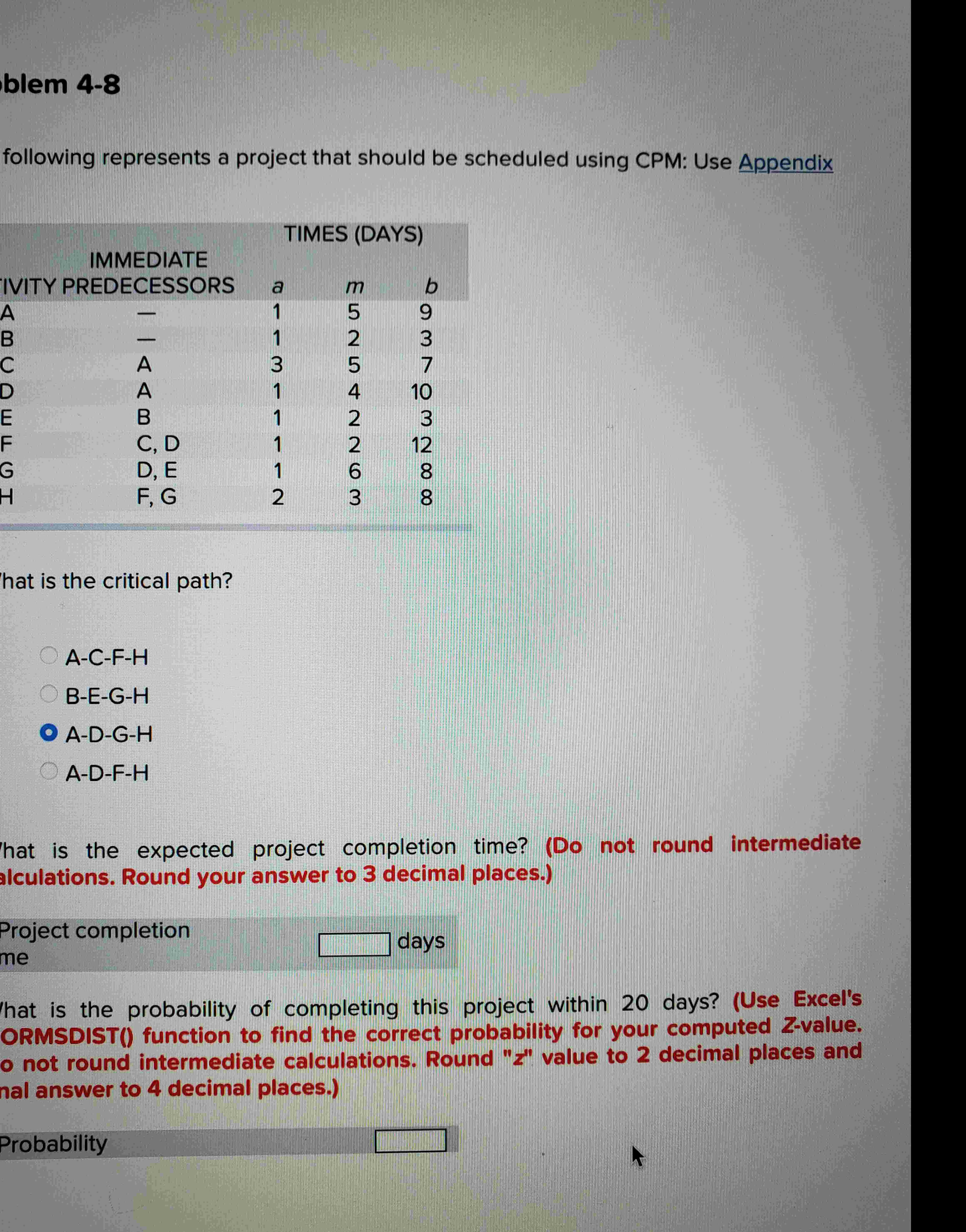 The following represents a project that should be