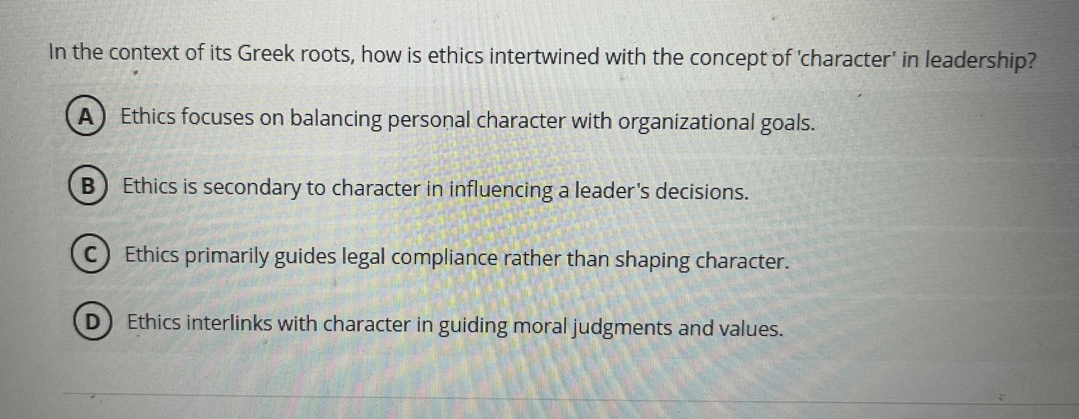 In the context of its Greek roots, how is ethics