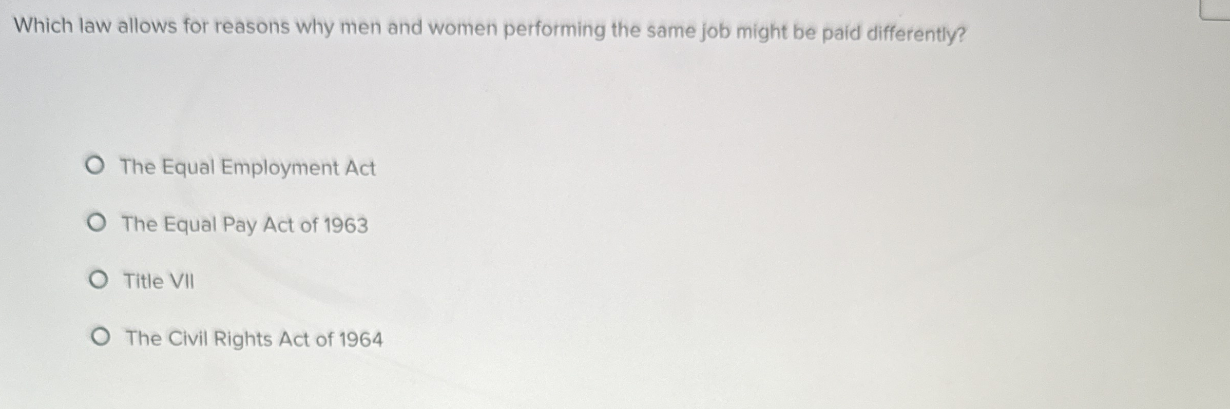 Which law allows for reasons why men and women