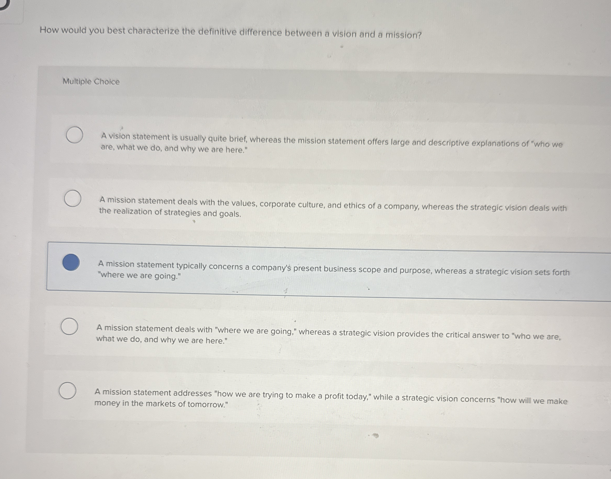 How would you best characterize the definitive