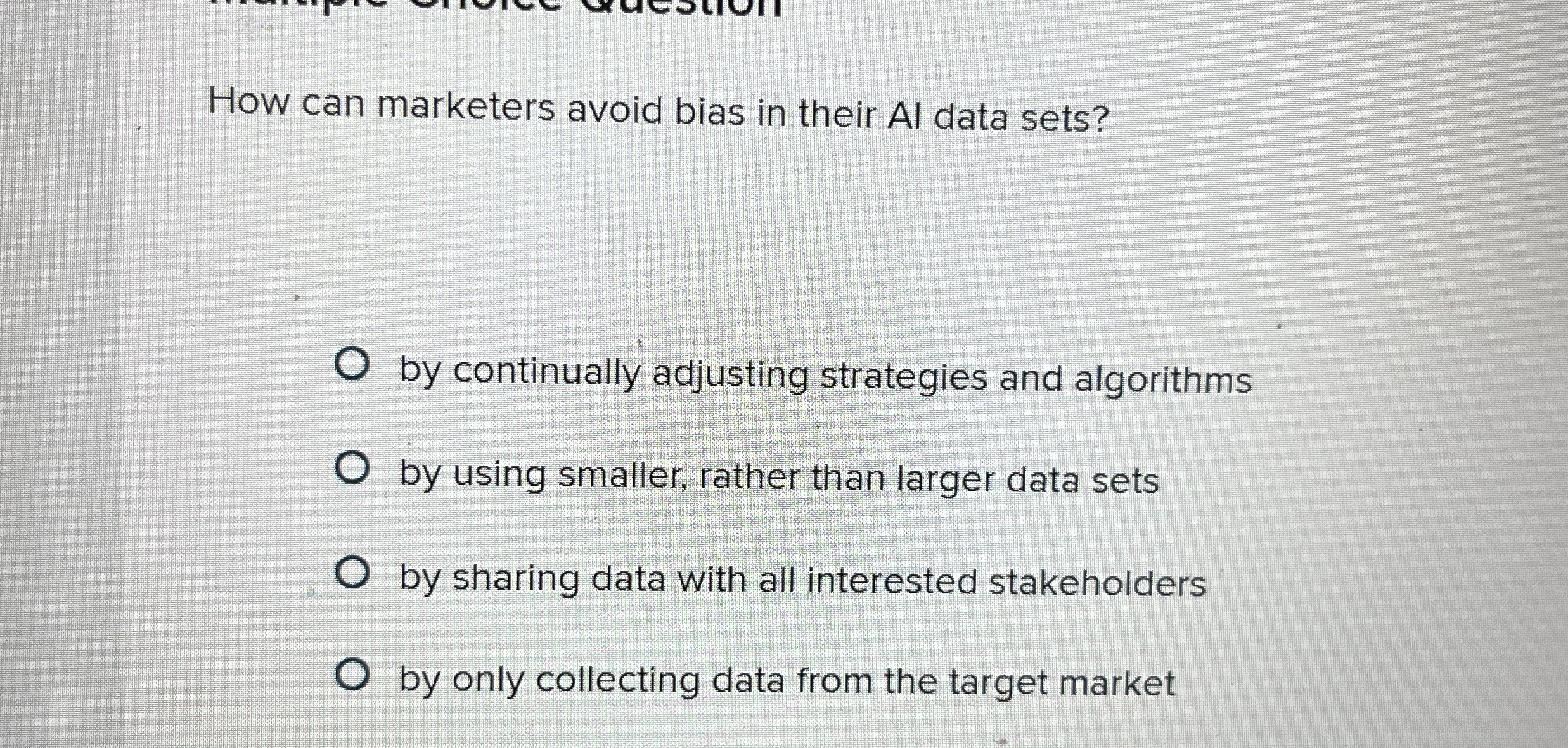 How can marketers avoid bias in their Al data