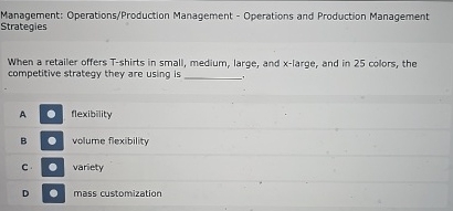 Management: Operations / Production Management -