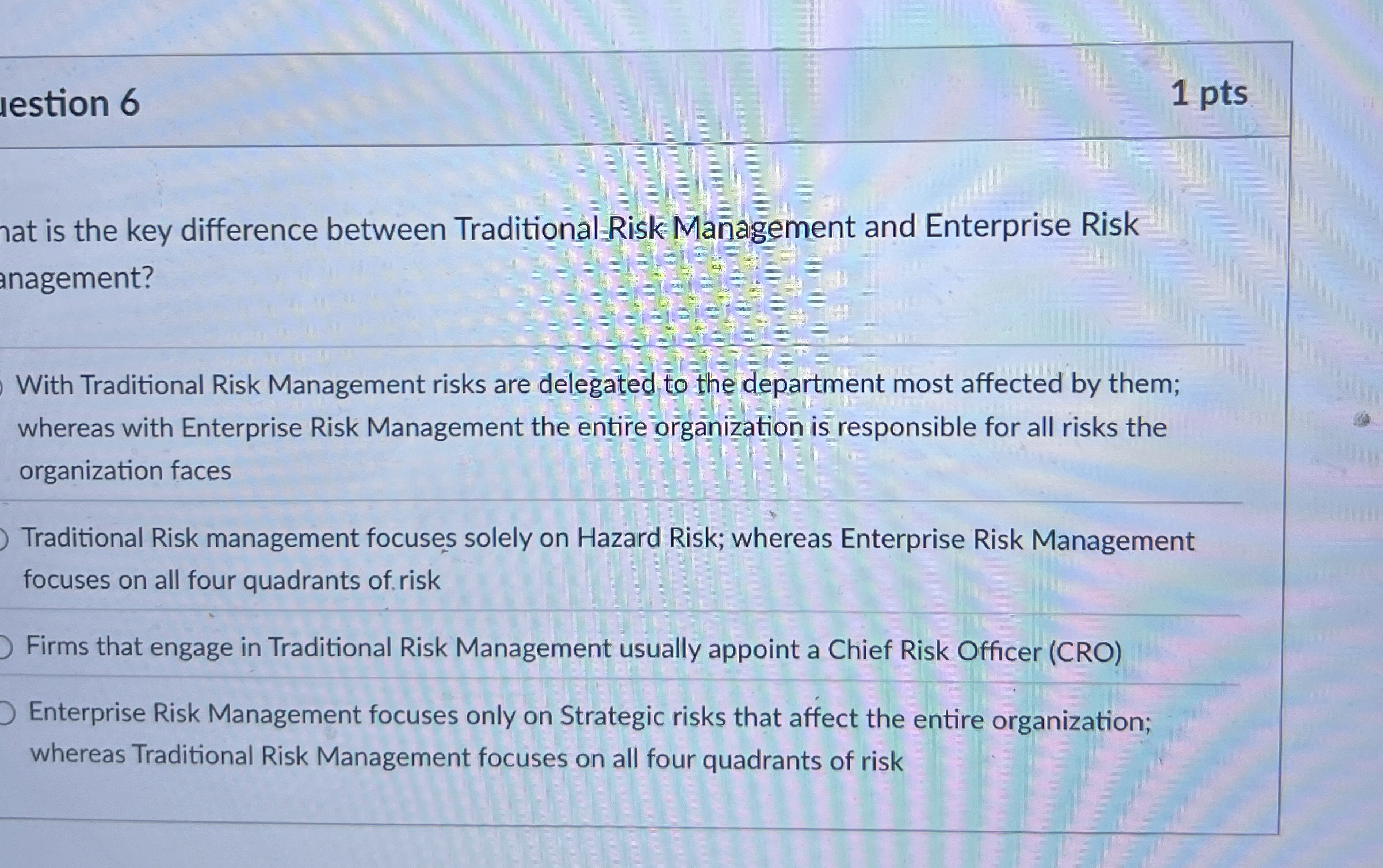 estion 6 1 pts nat is the key difference between