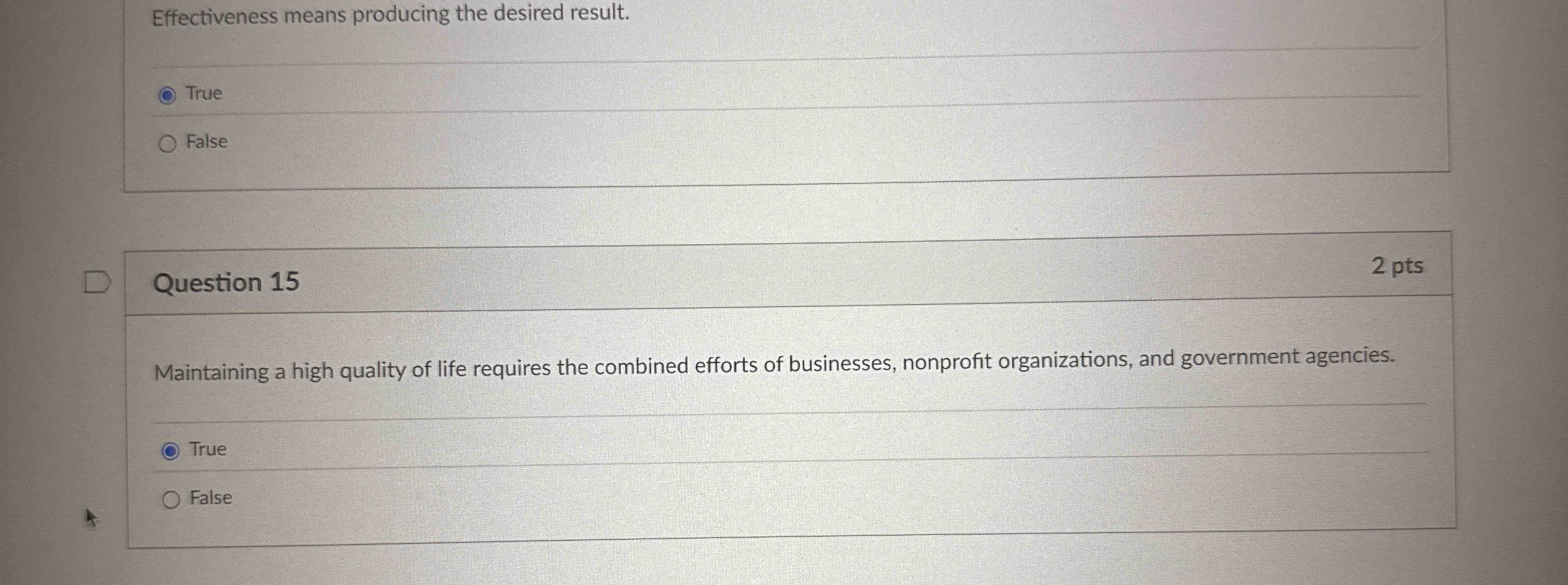 Effectiveness means producing the desired