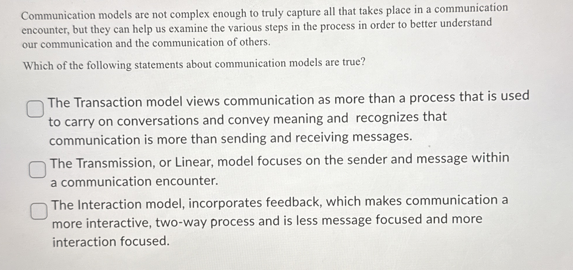 Communication models are not complex enough to
