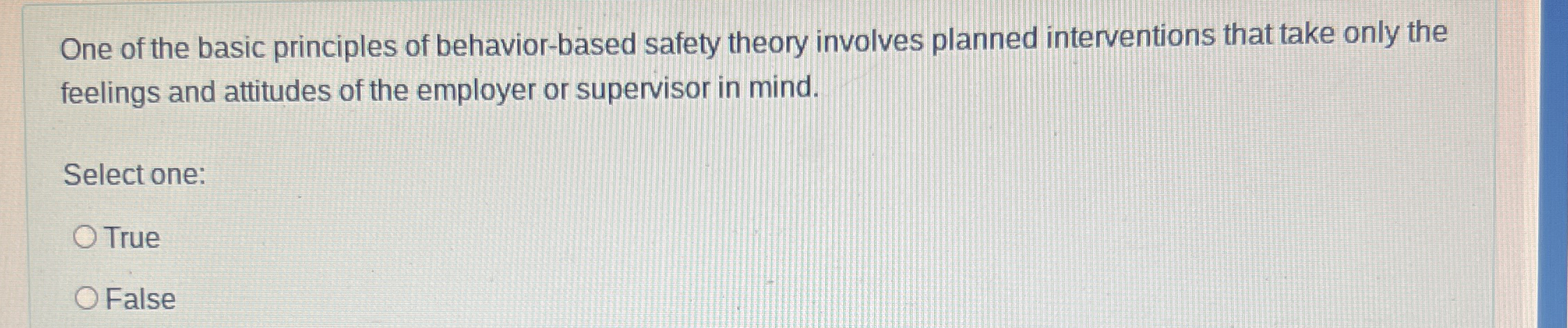 One of the basic principles of behavior - based