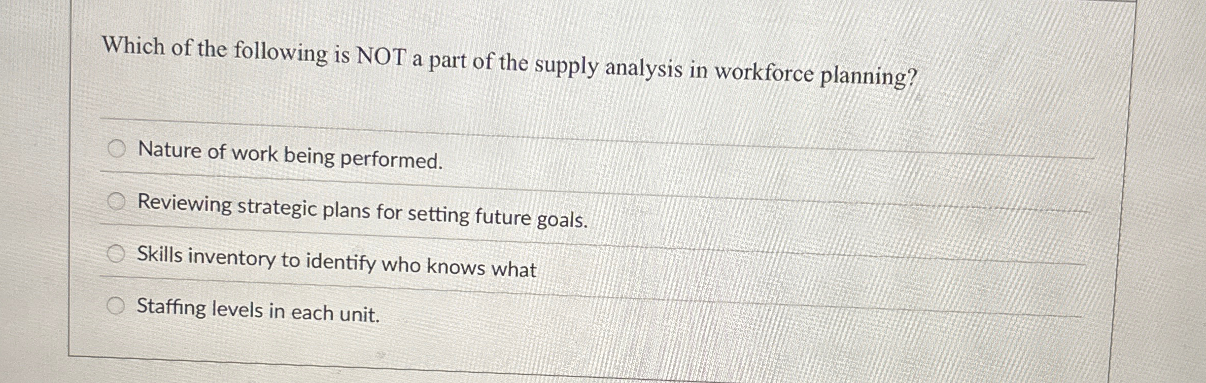 Which of the following is NOT a part of the