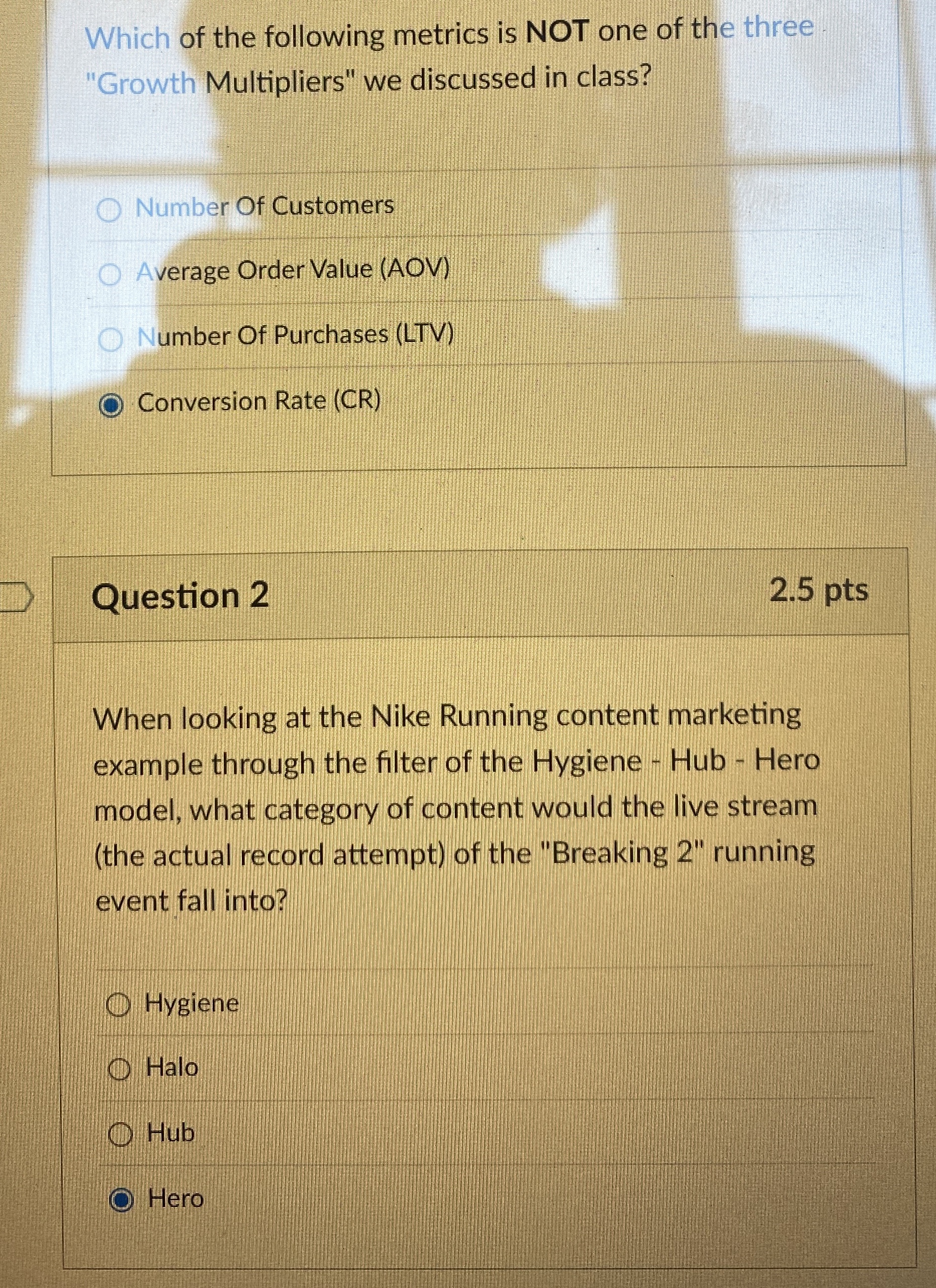 Which of the following metrics is NOT one of the