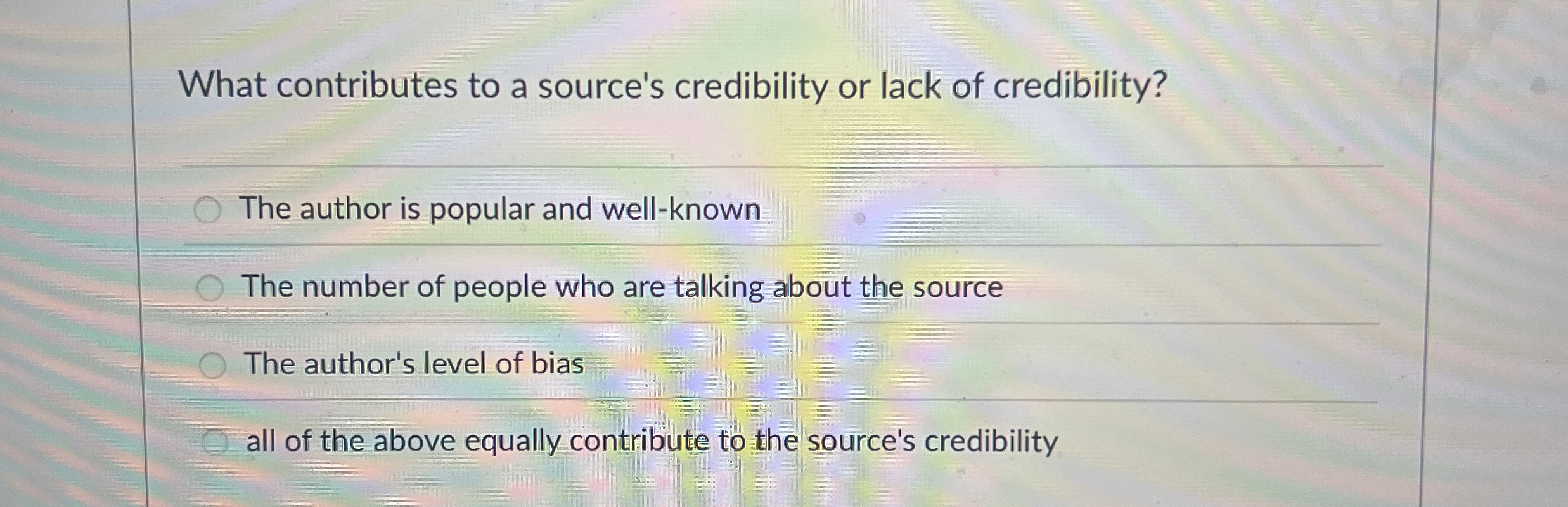 What contributes to a source's credibility or