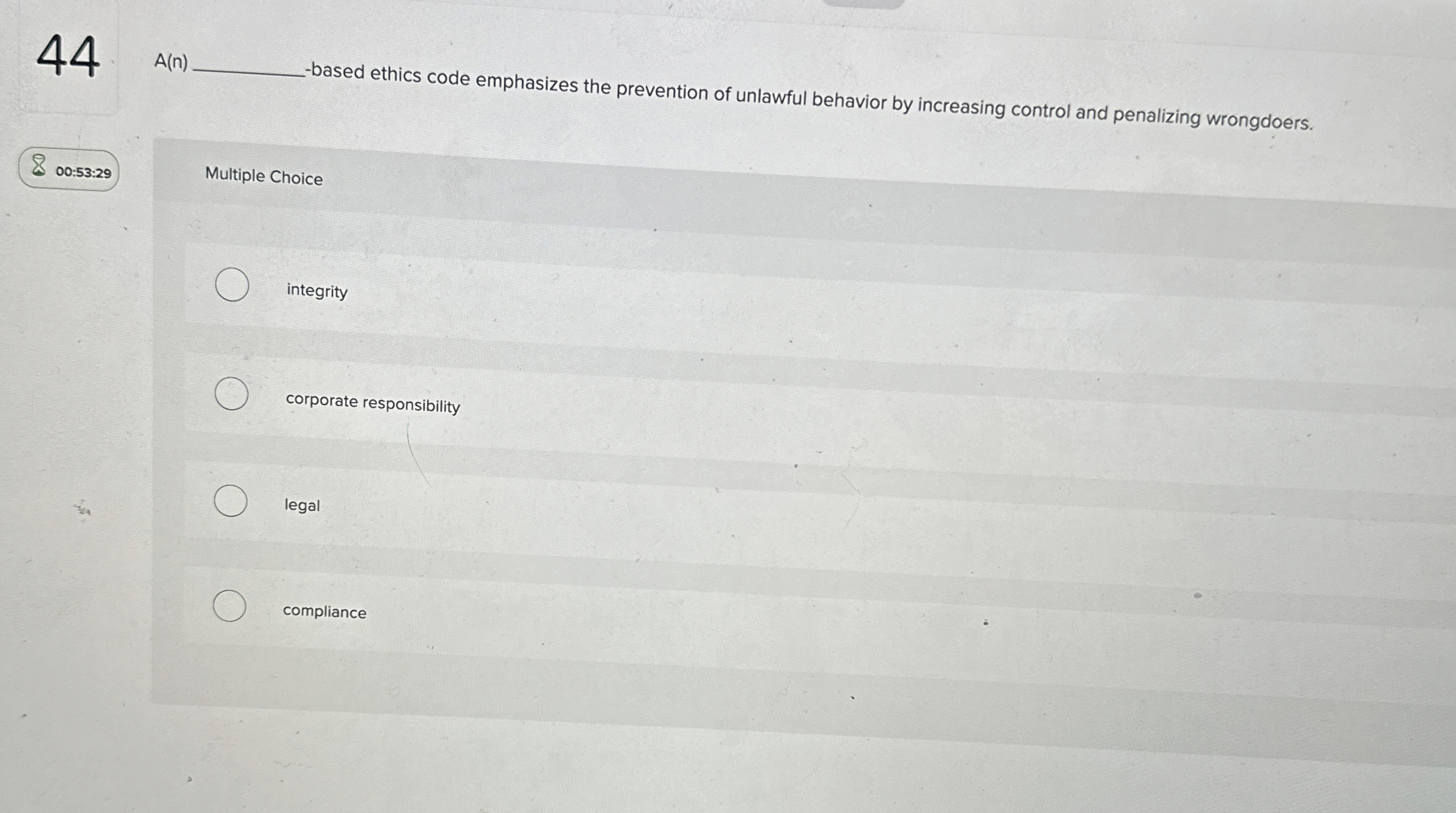 4 4 , An - based ethics code emphasizes the