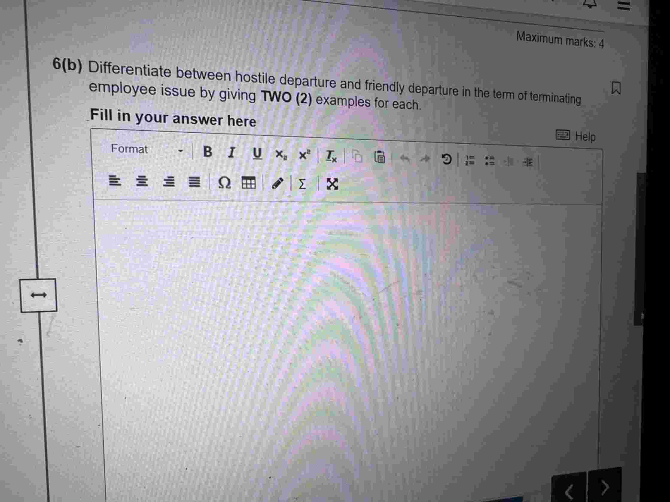 6 ( b ) Differentiate between hostile departure