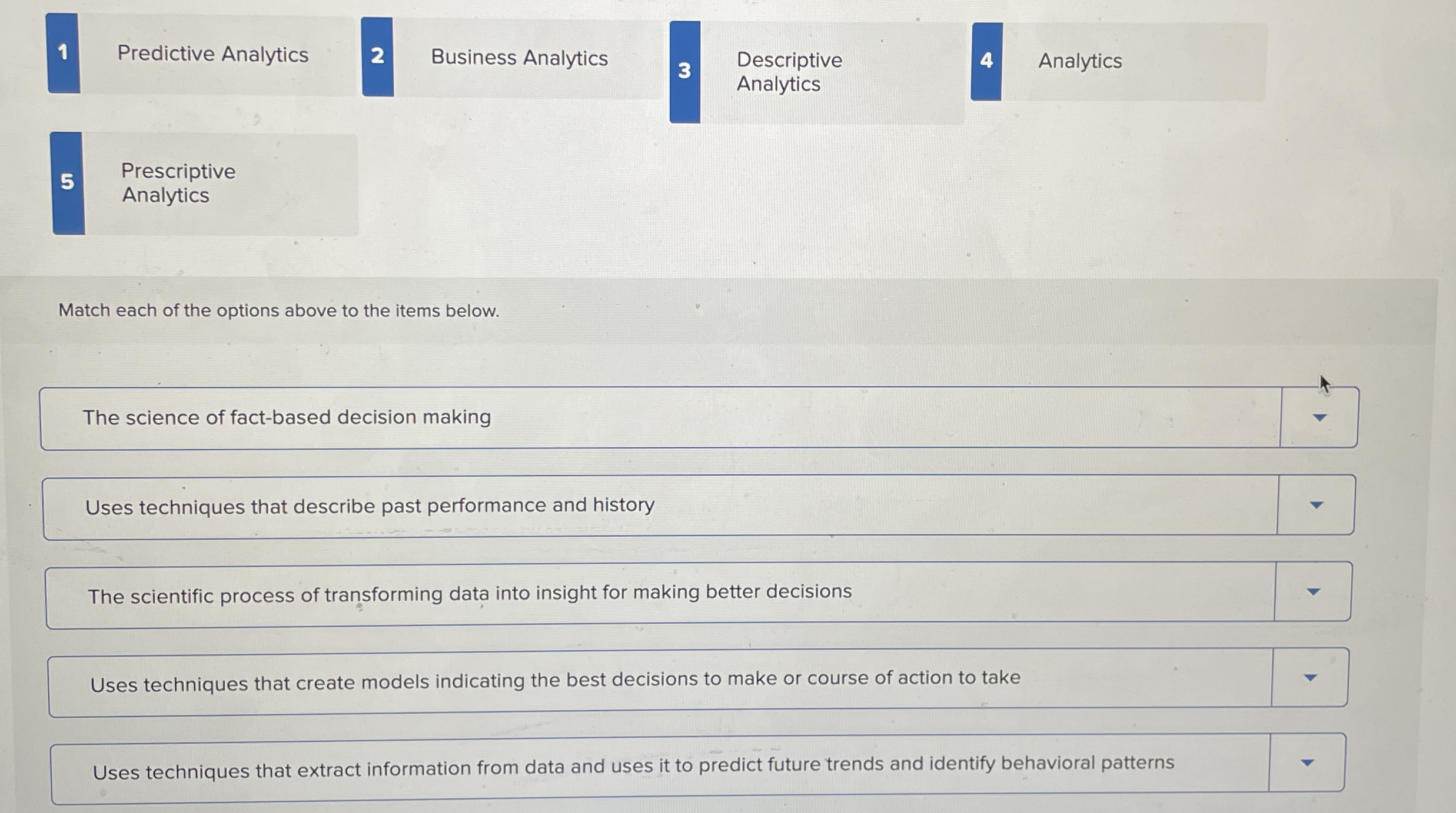 1 Predictive Analytics 2 Business Analytics