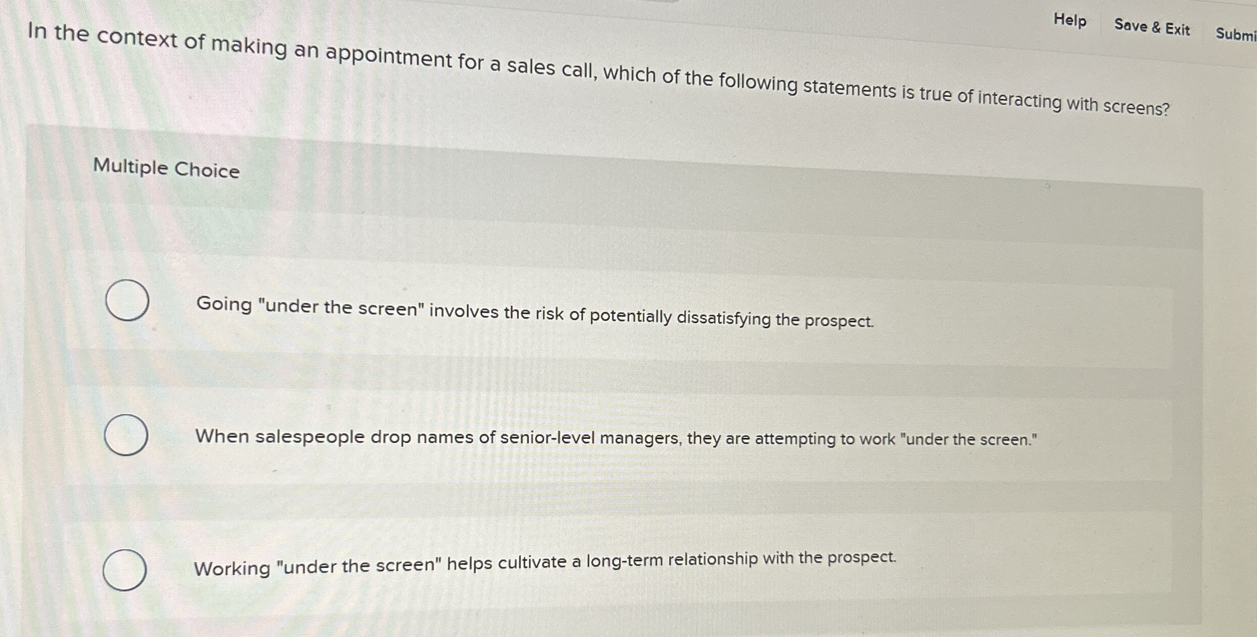 In the context of making an appointment for a