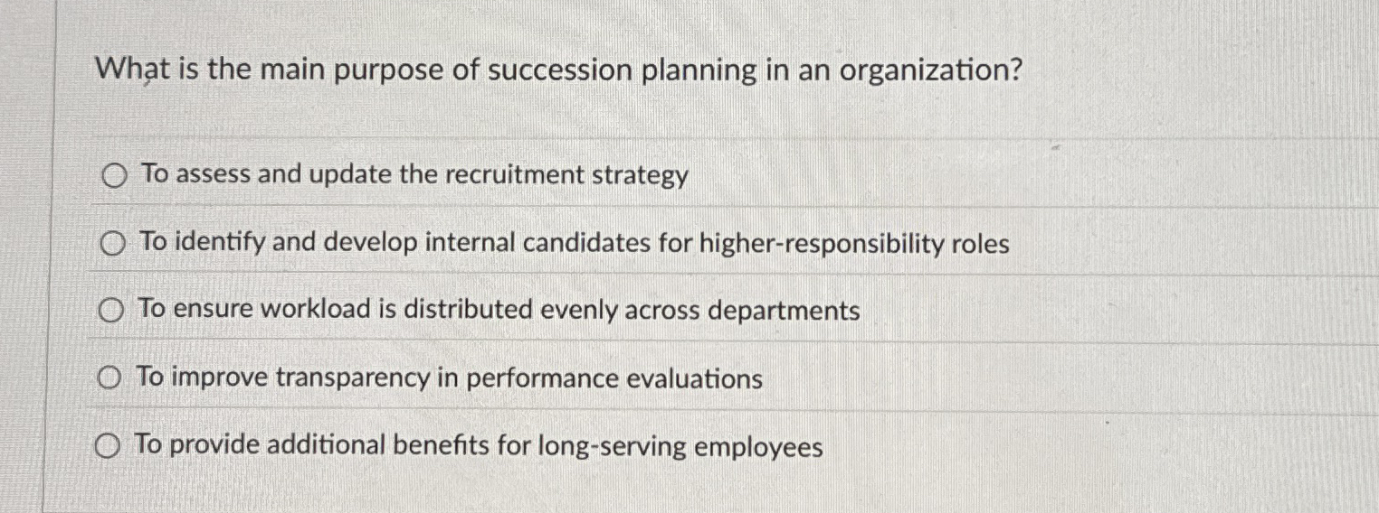 What is the main purpose of succession planning
