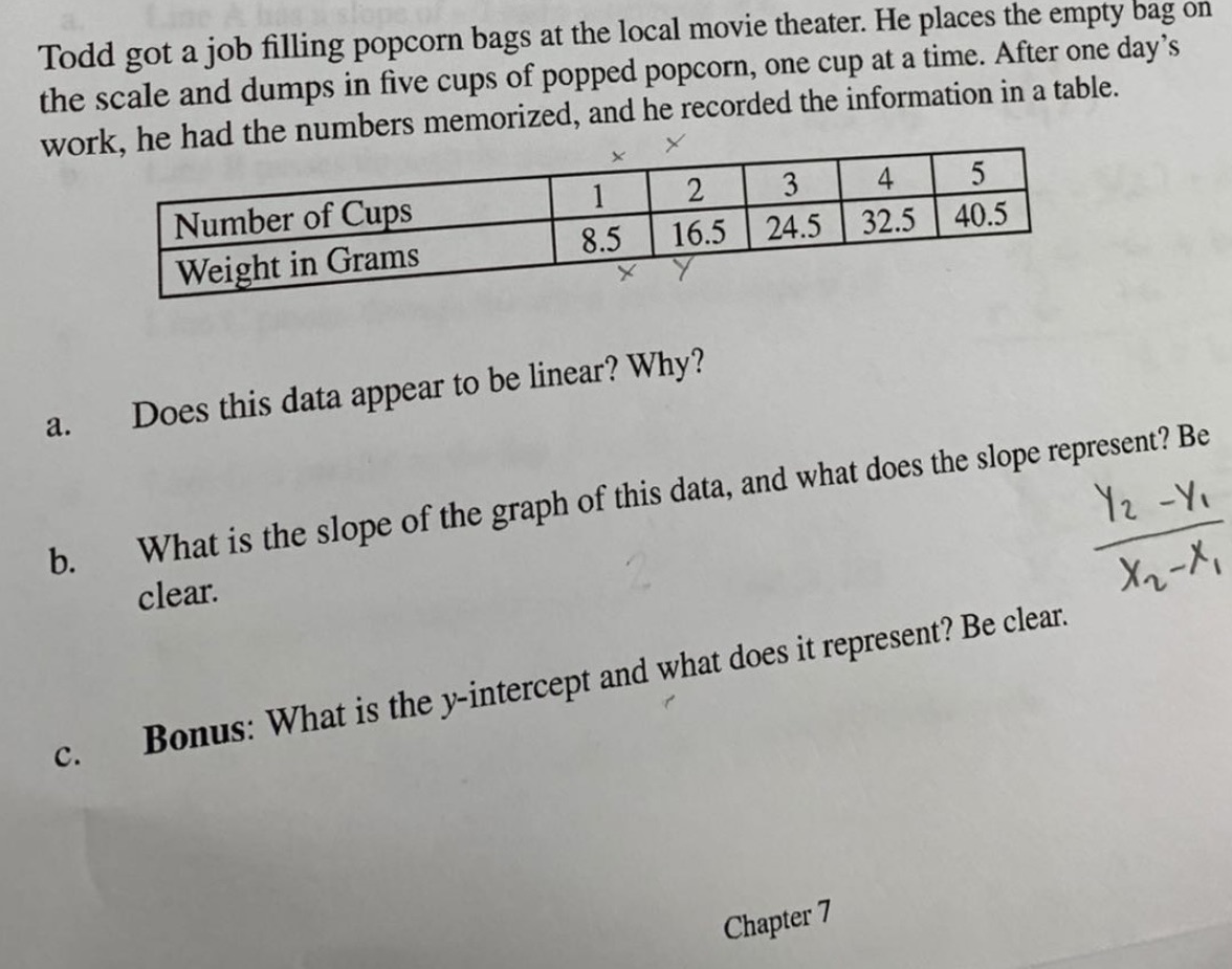 Todd got a job filling popcorn bags at the local