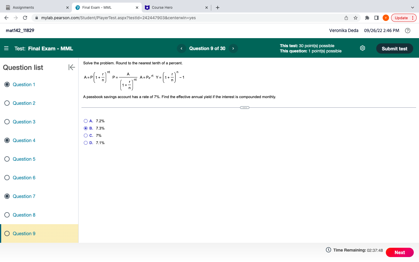 Assignments X Final Exam - MML X Course Hero x +
