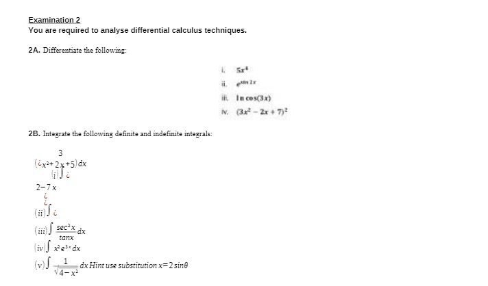 Examination 2 You are required to analyse