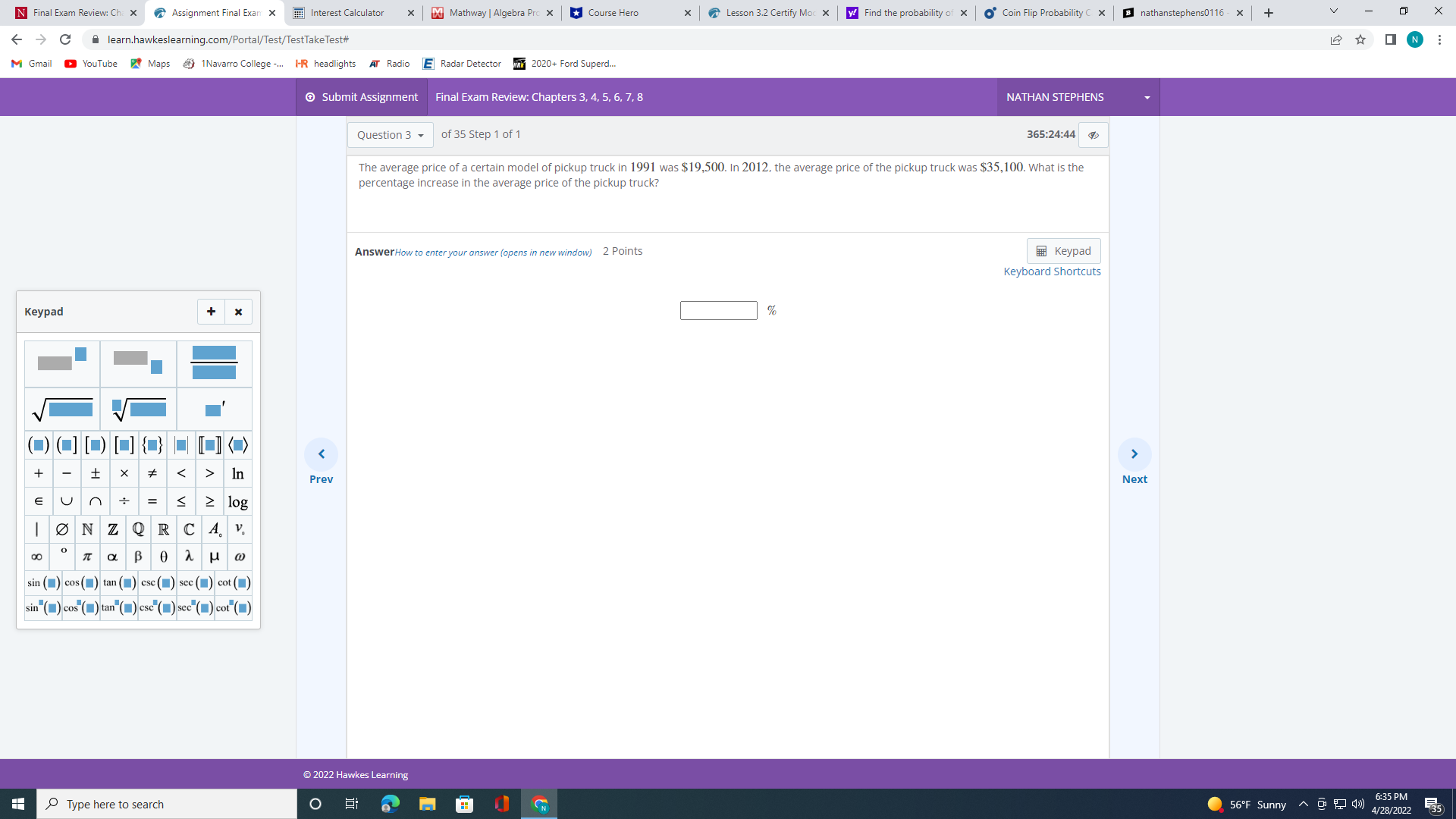 N Final Exam Review: Chi x Assignment Final Exam