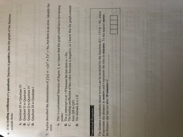 1. Numerical Response 1 Graph A Graph B Cost