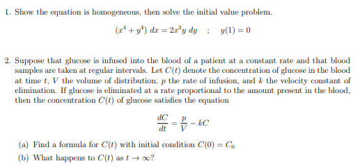 Ordinary Differentials 1. Show the equation is