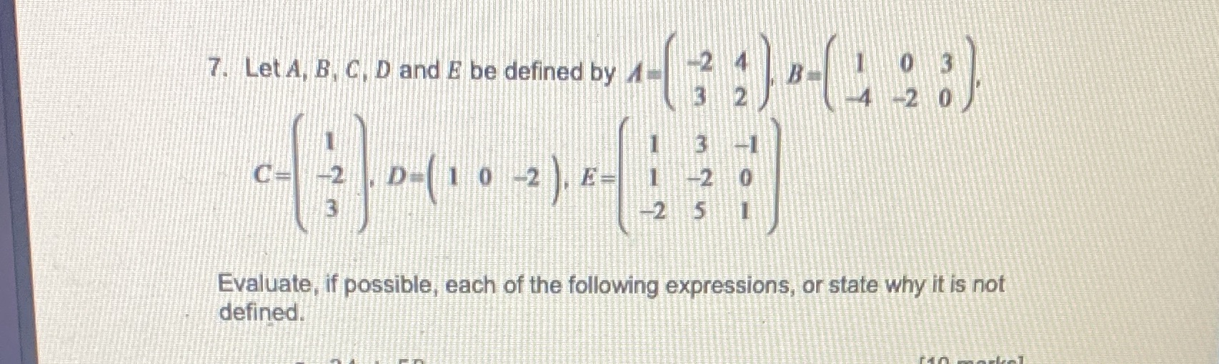 All calculations must be shown to earn for marks.