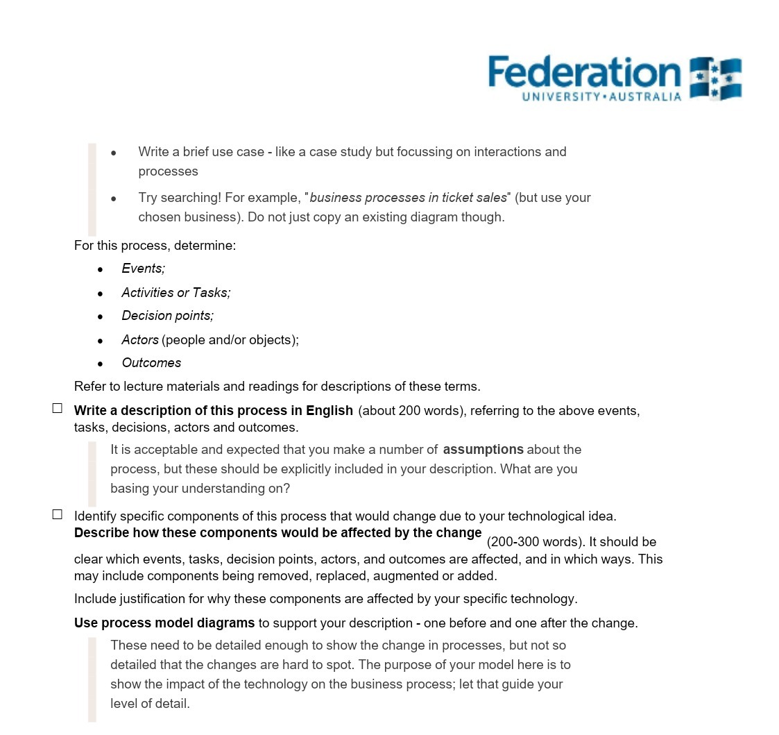 Federation UNIVERSITY'AUSTRALIA 0 Write a