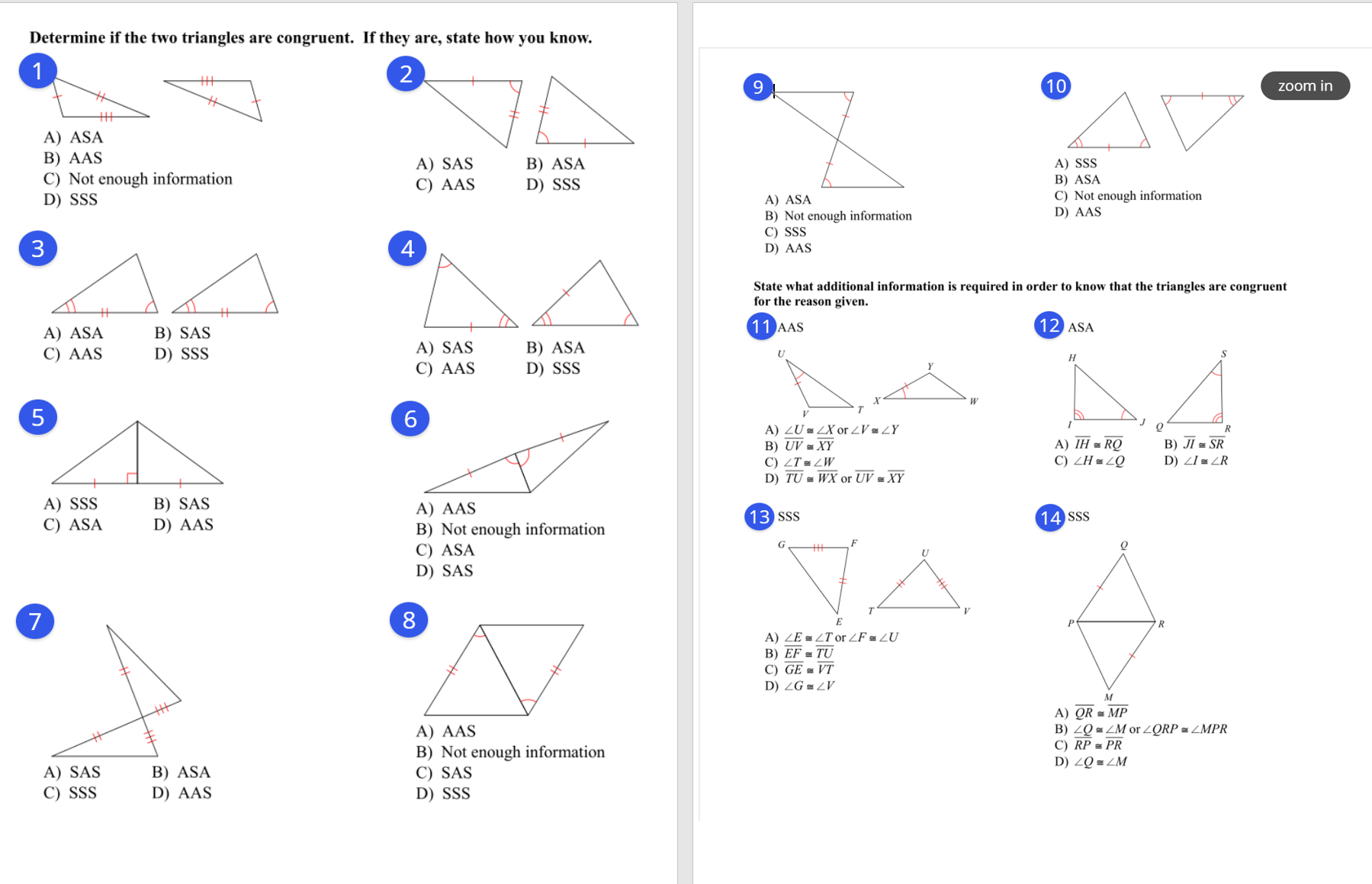 Determine if the two triangles are congruent. If