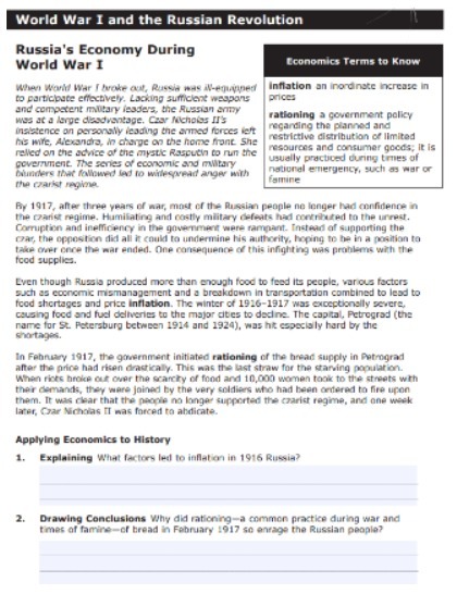 World War I and the Russian Revolution