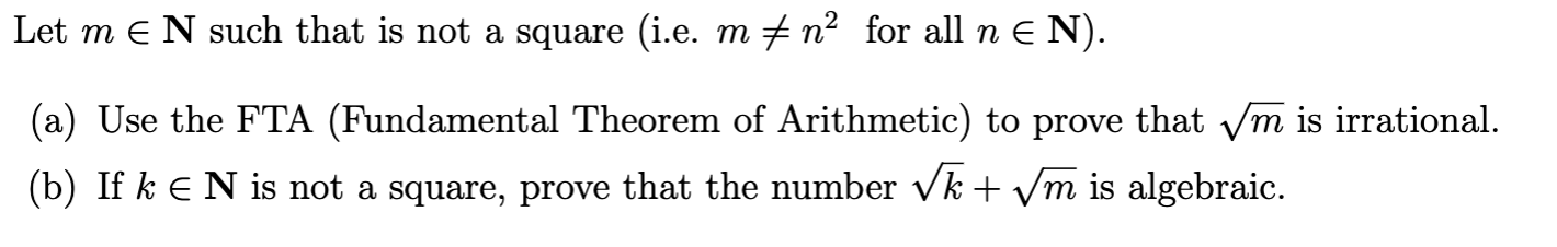 Let m E N such that is not a square (i.e. m 79 n2