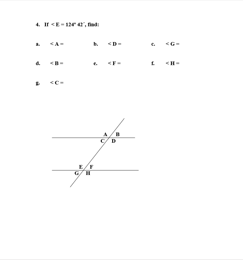 Section 11.1 Lines and Angles 1. Change the