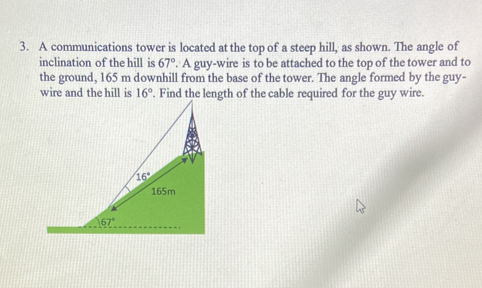 3. A communications tower is located at the top