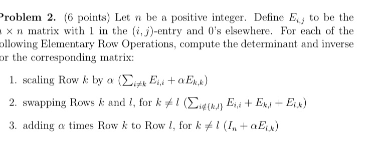 roblem 2. (6 points) Let n be a positive integer.