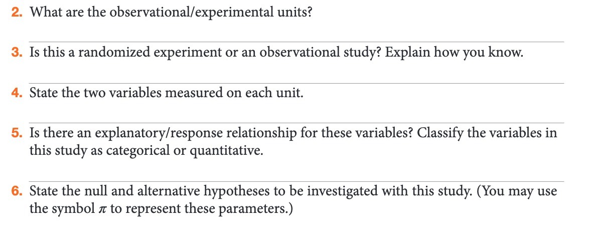 . What are the observational] experimental units?