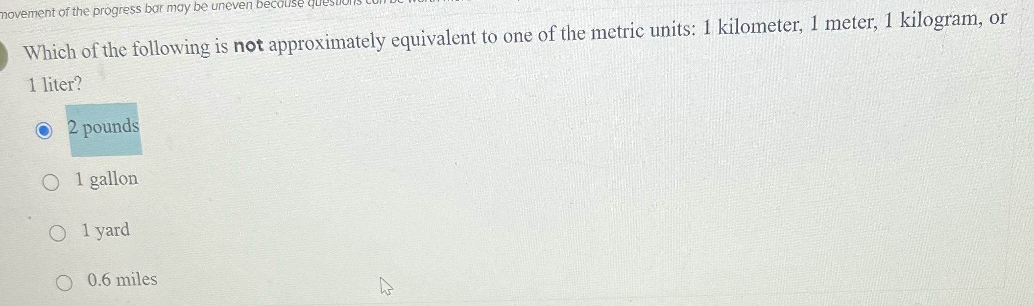movement of the progress bar may be uneven