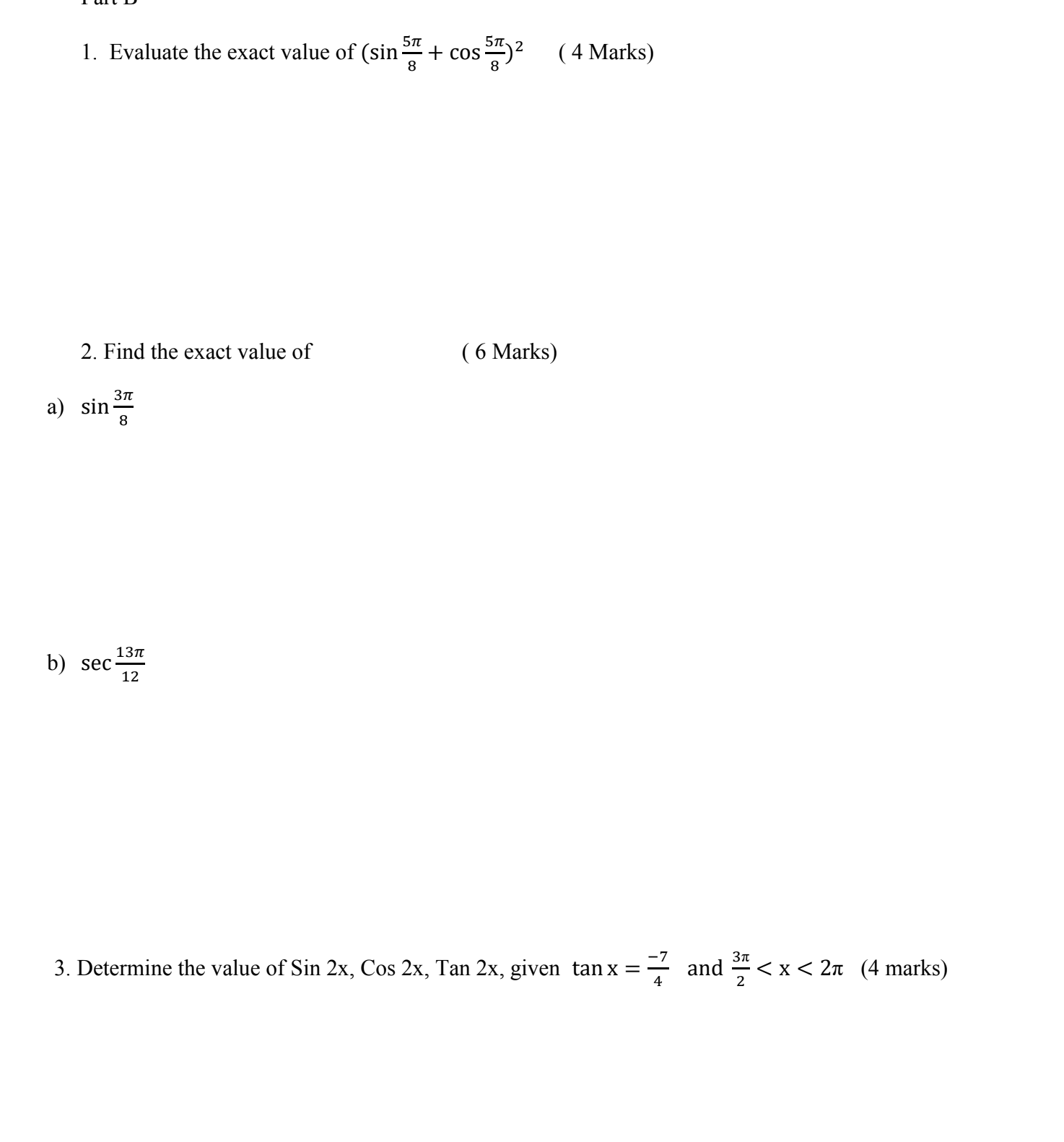 PART A: MULTIPLE CHOICE: Circle the correct