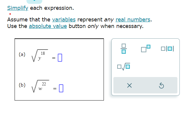 Simplify each expression. Assume that the