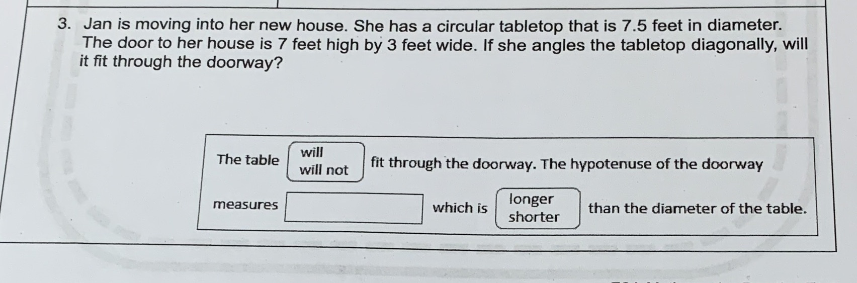 Helpppp 3. Jan is moving into her new house. She