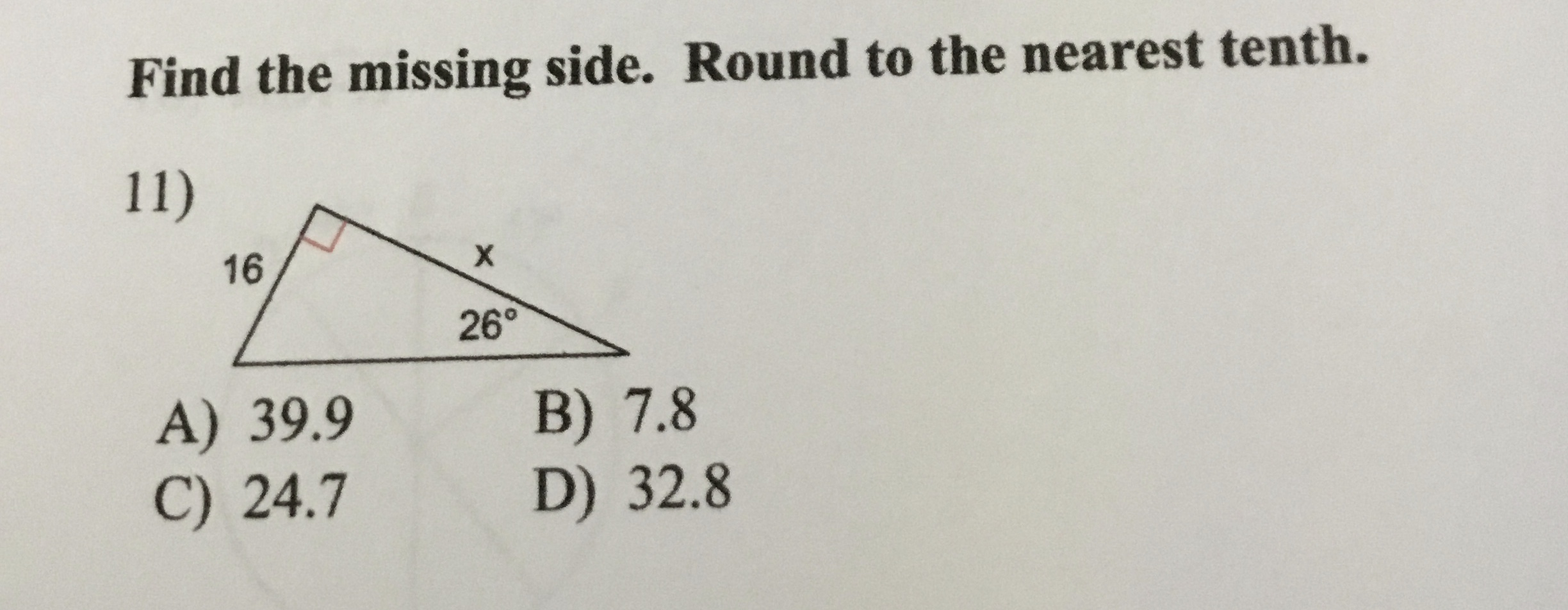 find the missing side Find the missing side.