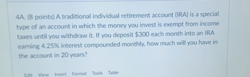 please give the steps and final answer 4A. (8