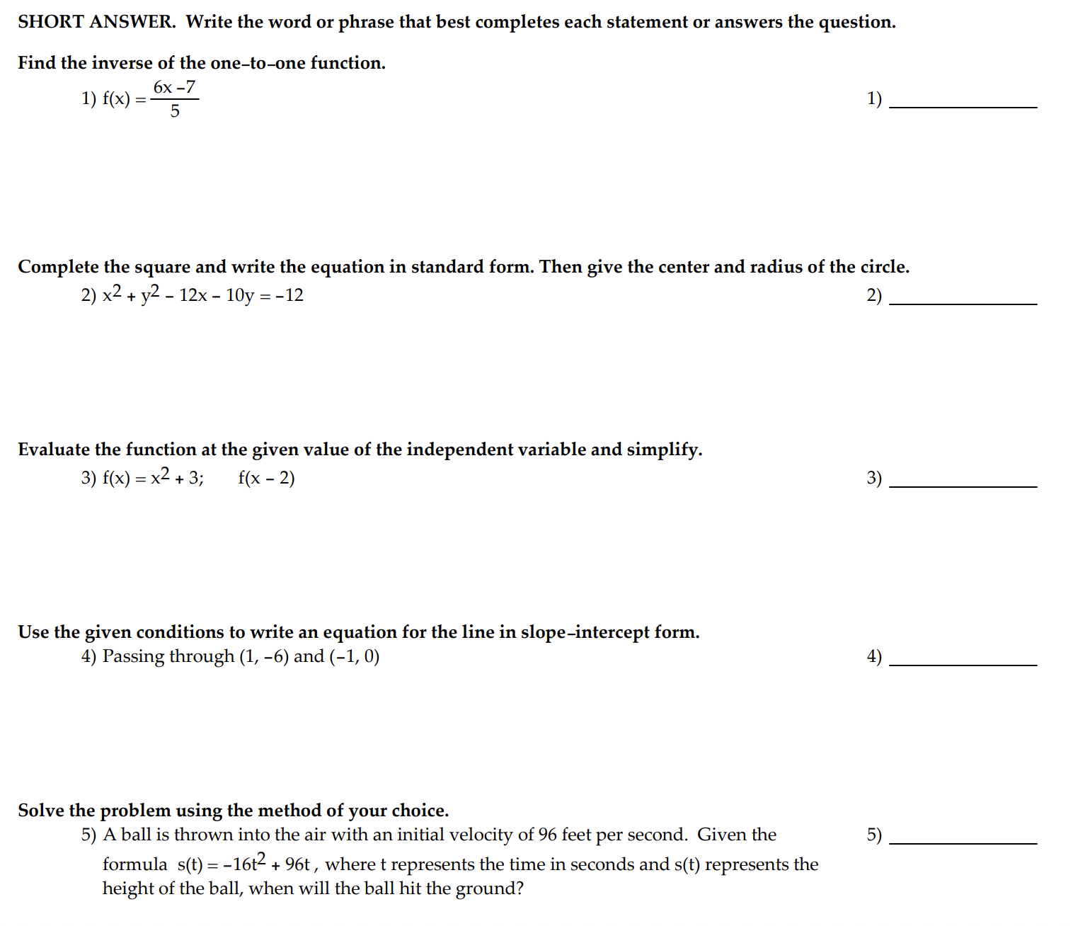 slove this SHORT ANSWER. Write the word or phrase