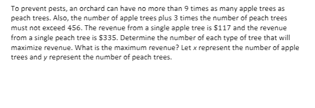 To prevent pests, an orchard can have no more